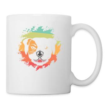 Bad Bulldog Facial Expression Pet - Mug - white - Right