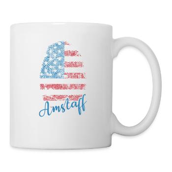 USA Flag Thumbprint Dog Head - Mug - white - Right