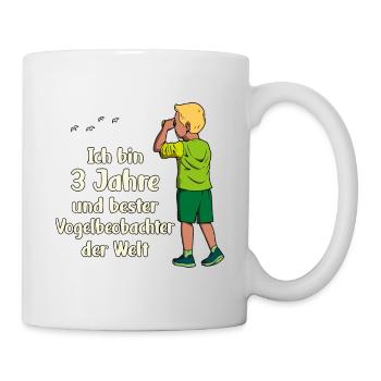 Ich bin 3 - Jungen Vogelbeobachtung - Tasse - Weiß - Rechts