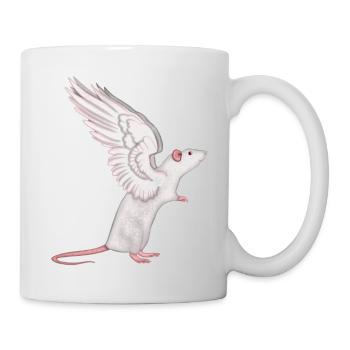 Ratte Engel - Tasse - Weiß - Rechts