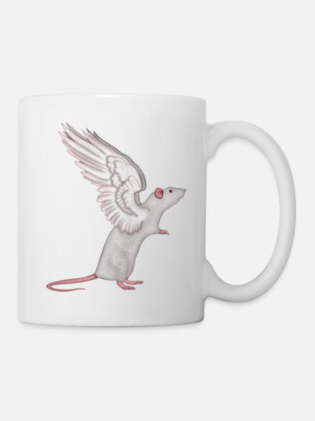 Ratte Engel - Tasse - Weiß