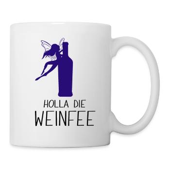 Weißwein Rotwein JGA Vino Wein - Holla die Weinfee - Tasse - Weiß - Rechts