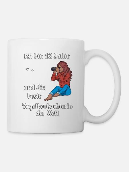 Ich bin 12 - Mädchen Vogelbeobachtung - Tasse - Weiß