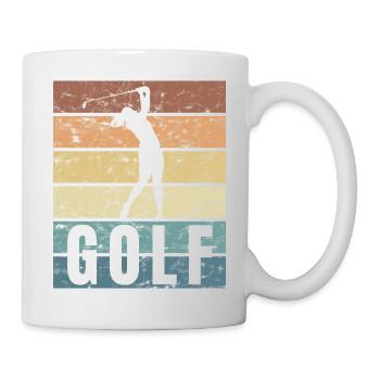Golfen Golfplatz Crunge Funny Golfer - Tasse - Weiß - Rechts