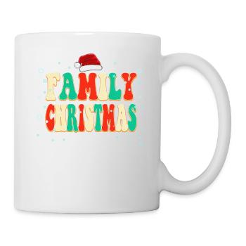 Vintage Farbe Familie Weihnachtspyjamas - Tasse - Weiß - Rechts