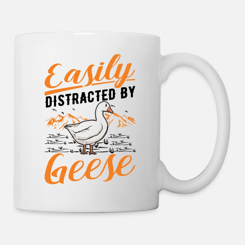 Easily distracted by Geese goose breeder geese - Mug - white