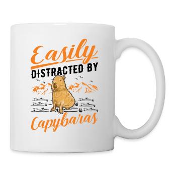 Easily distracted by Capybaras - Tasse - Weiß - Rechts