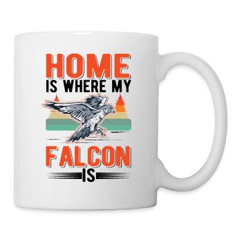 Zuhause ist wo meine Falke ist Turmfalke Falkner - Tasse - Weiß - Rechts