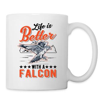 Life is better with a falcon falconer - Mug - white - Right