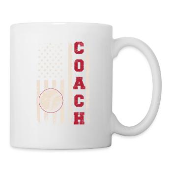 Baseball Coach Coaching American Flag Baseball Tra - Mug - white - Right