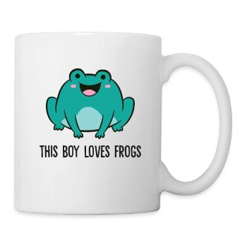 Lustiger Froschliebhaber Dieser Junge liebt - Tasse - Weiß - Rechts