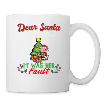 Cher Père Noël, c’était de sa faute si ses frères et sœurs correspondaient à Noël - Mug blanc - blanc - Droite
