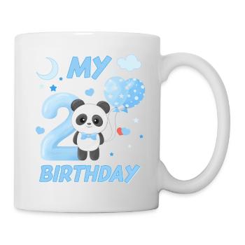 Deuxième anniversaire des enfants Garçons Panda Cadeau - Mug blanc - blanc - Droite