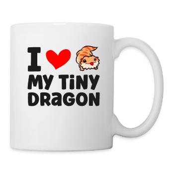 Ich liebe meinen kleinen Drachen Reptil Pogona - Tasse - Weiß - Rechts