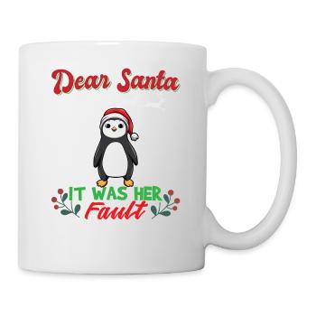 Cher Père Noël, c’était de sa faute si ses frères et sœurs correspondaient à Noël - Mug blanc - blanc - Droite