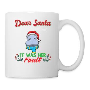 Cher Père Noël, c’était de sa faute si ses frères et sœurs correspondaient à Noël - Mug blanc - blanc - Droite