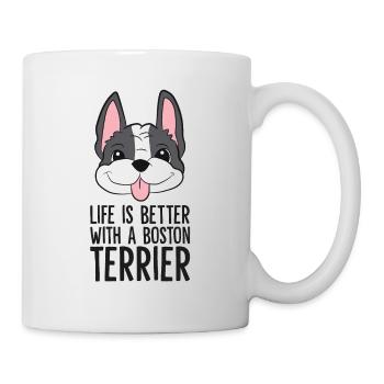 La vie est meilleure avec un chien Boston Terrier - Mug blanc - blanc - Droite