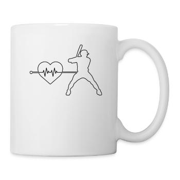 Baseball Herzschlag - Tasse - Weiß - Rechts