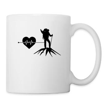 Mountaineering heartbeat - Mug - white - Right