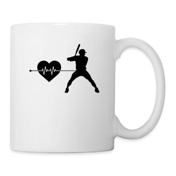 Baseball Herzschlag - Tasse - Weiß - Rechts