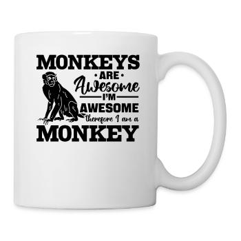 Les singes sont géniaux je suis génial donc je suis un M - Mug blanc - blanc - Droite