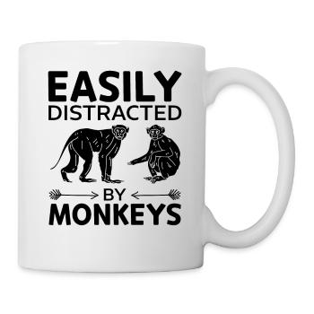 Monkey Lover - Easily Distracted By Monkeys - Tasse - Weiß - Rechts