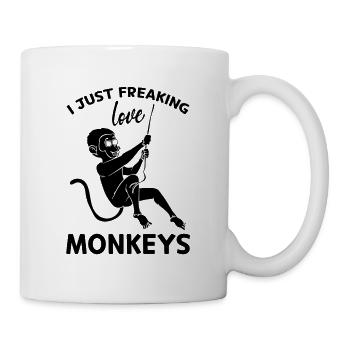 Orangutan Monkey - I Just freaking love Monkeys - Mug - white - Right