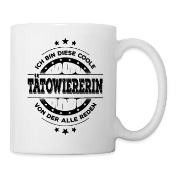 Tätowiererin Geburtstag Tattoo Künstlerin Geschenk - Tasse - Weiß - Rechts