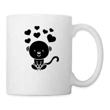 Cute Monkey Hearts Monkey With Hearts Monkey - Mug - white - Right