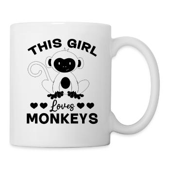 Monkey Lover - This Girl loves Monkeys - Mug - white - Right