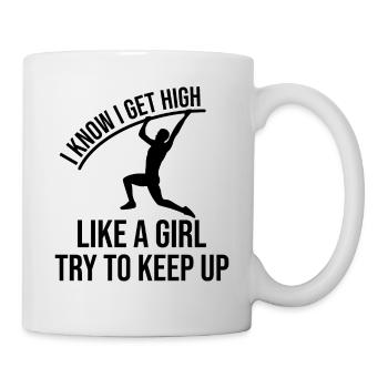 Lustiger Stabhochsprung Stabhochsprung - Tasse - Weiß - Rechts