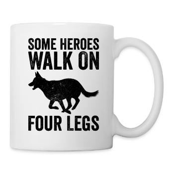 Polizeibeamter Polizeihund - Tasse - Weiß - Rechts