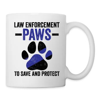 Polizeibeamter Polizeihund - Tasse - Weiß - Rechts