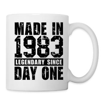 Hergestellt 1983, legendär seit dem ersten Tag - Tasse - Weiß - Rechts