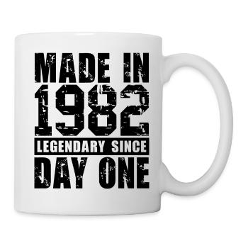 Hergestellt 1982, legendär seit dem ersten Tag - Tasse - Weiß - Rechts