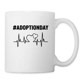 Adoption Day Heartbeat Hearts Together Staying - Mug - white - Right