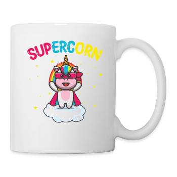 Supercorn | Licorne mignonne | Chemise Licorne | - Mug blanc - blanc - Droite