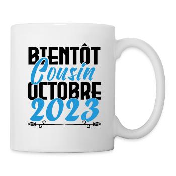 Annonce grossesse. bientôt Cousin Octobre 2023. - Mug blanc - blanc - Droite