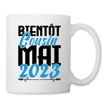 Cadeau Annonce grossesse bientôt Cousin Mai 2023. - Mug blanc - blanc - Droite