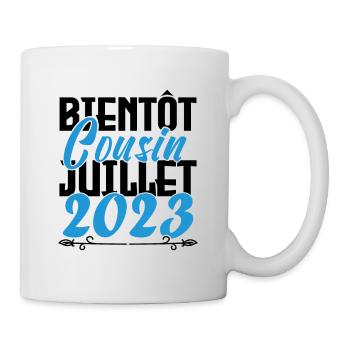 Annonce grossesse bientôt Cousin Juillet 2023. - Mug blanc - blanc - Droite