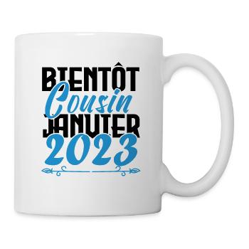 Annonce grossesse. bientôt Cousin janvier 2023. - Mug blanc - blanc - Droite