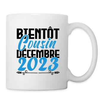 Annonce grossesse. bientôt Cousin Décembre 2023. - Mug blanc - blanc - Droite