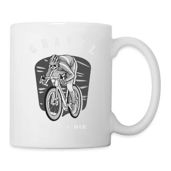 Gravel Bike Skull Rennrad Fahrrad lustige Geschenk - Tasse - Weiß - Rechts