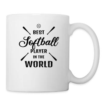 Meilleur joueur de softball au monde Cadeau de baseball - Mug blanc - blanc - Droite