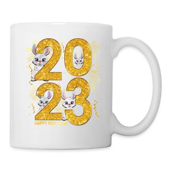 Neujahrs-Outfit 2023 - Frohes Neues Jahr 2023 - Tasse - Weiß - Rechts
