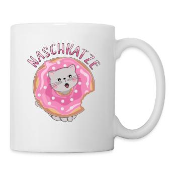 Nascher Leckermaul Schleckermaul Naschkatze - Tasse - Weiß - Rechts