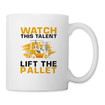 Warehouse drivers and warehouse workers for forklifts - Mug - white - Right