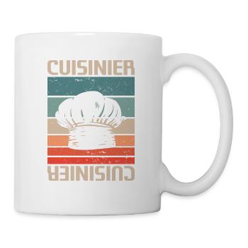 Vintage Retro Cuisinier Chef Cuisine - Mug blanc - blanc - Droite