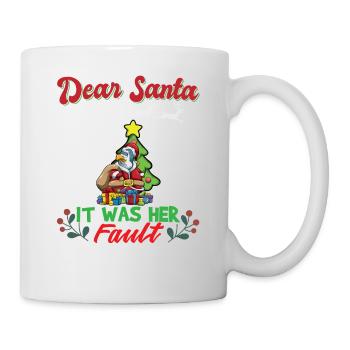Cher Père Noël, c’était de sa faute si ses frères et sœurs correspondaient à Noël - Mug blanc - blanc - Droite