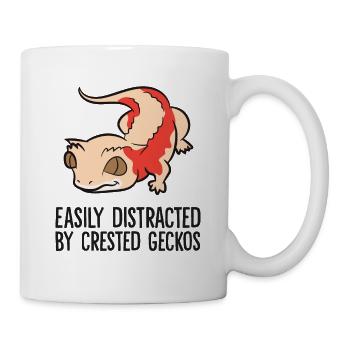 Easily Distracted By Crested Geckos - Mug - white - Right